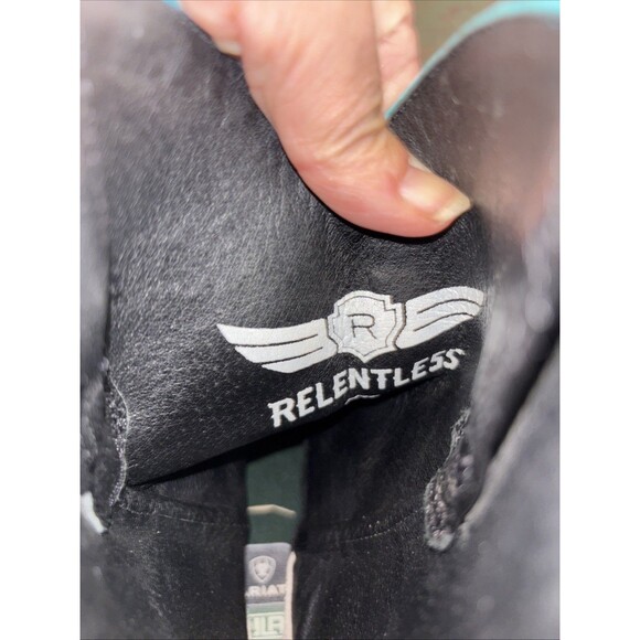 Ariat Embroidered Shaft Western Boots Kids 4 M Unrivaled Relentless Leather - Picture 9 of 13